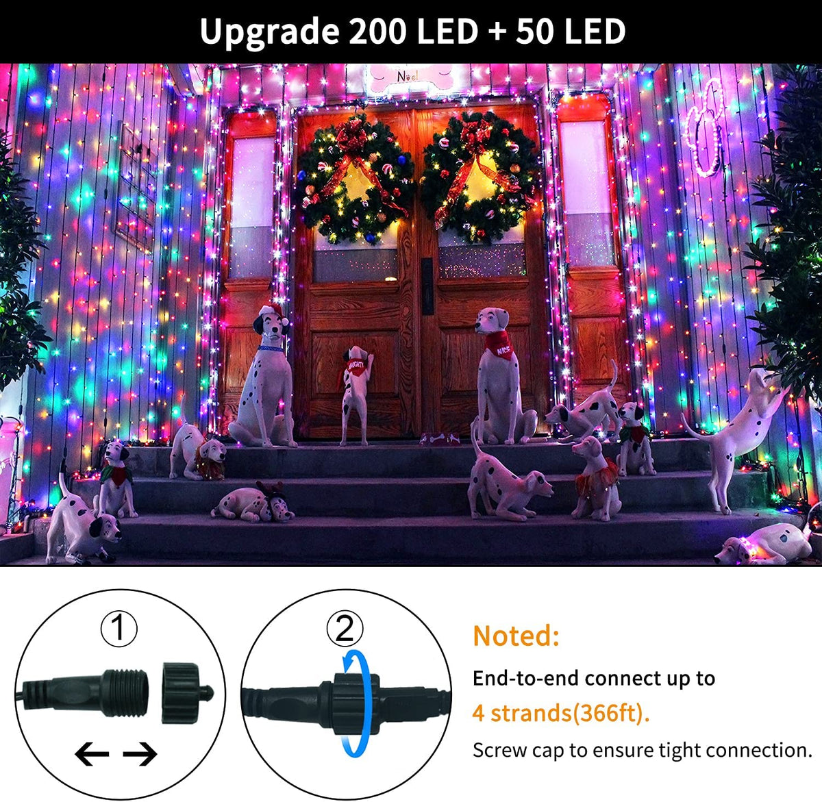 250 LED Christmas Tree Lights, 91.5Ft Multicolor Lights