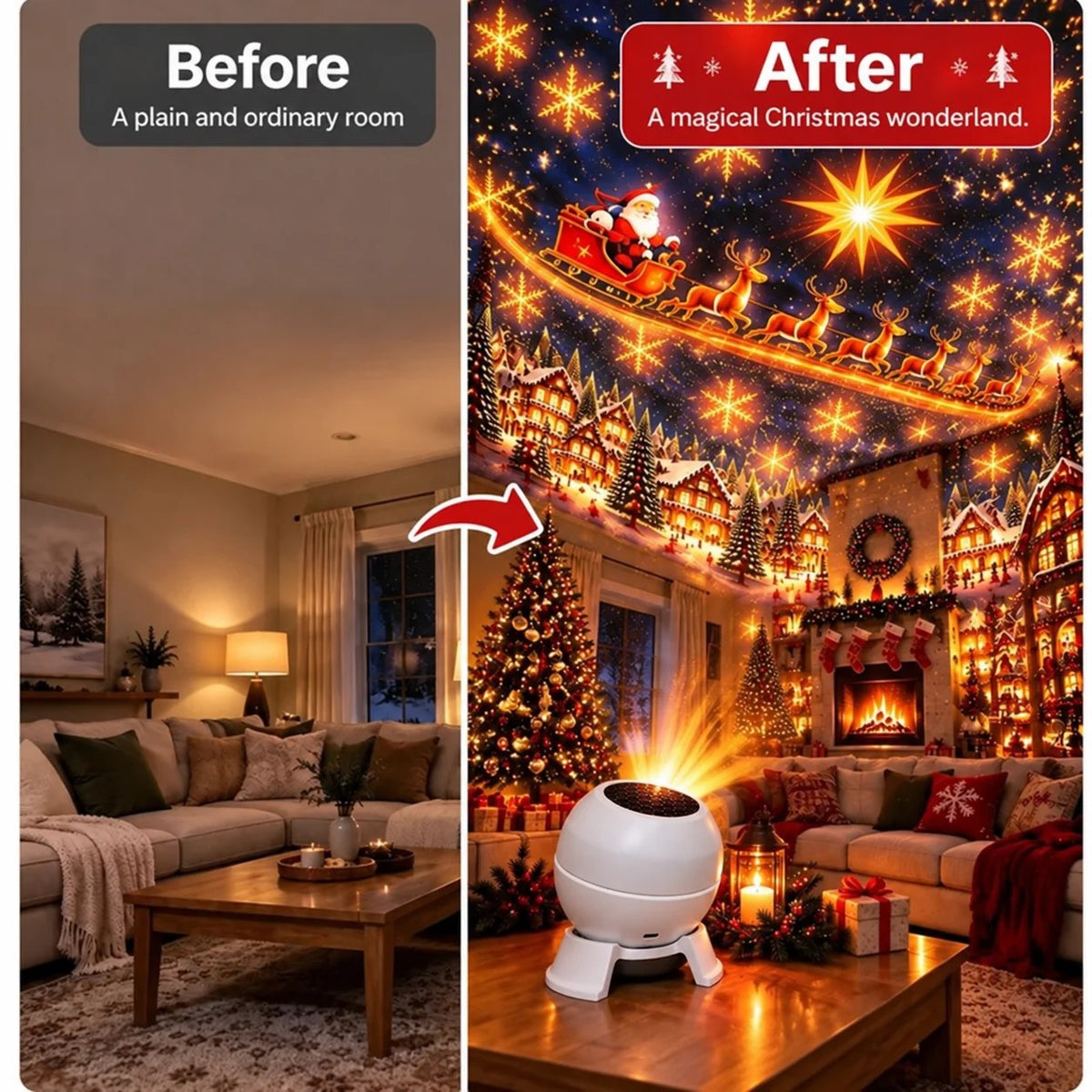 Rotating Christmas Projection Night Light