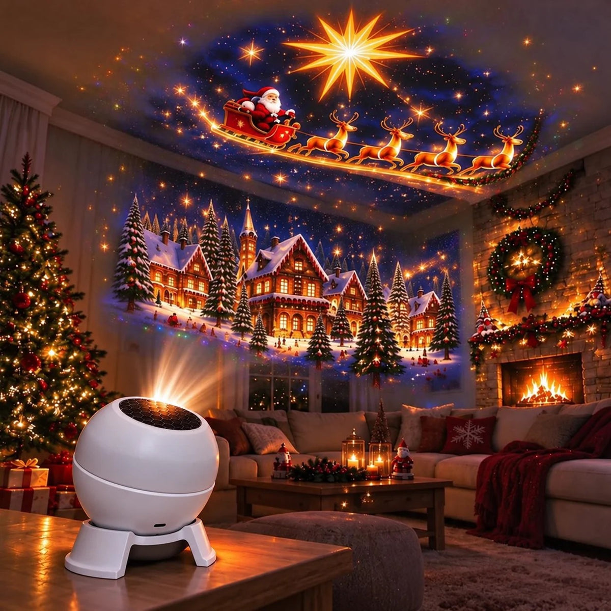 Rotating Christmas Projection Night Light